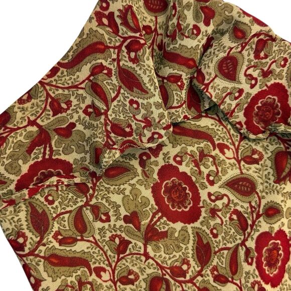 RALPH Ralph Lauren 90s Paisley Floral Slip Dress Medium Y2K Ruffle Bias Cut Midi - Picture 7 of 15